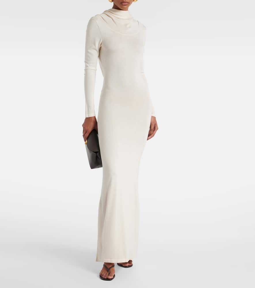 Viva knitted silk and cashmere maxi dress