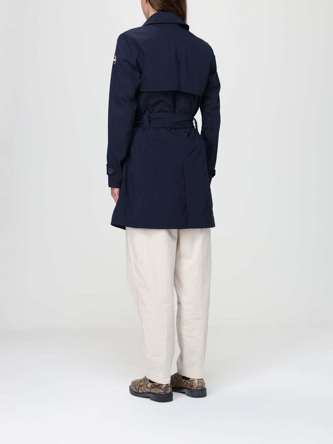 Logo-patch double-breasted trenchcoat - Neutrals