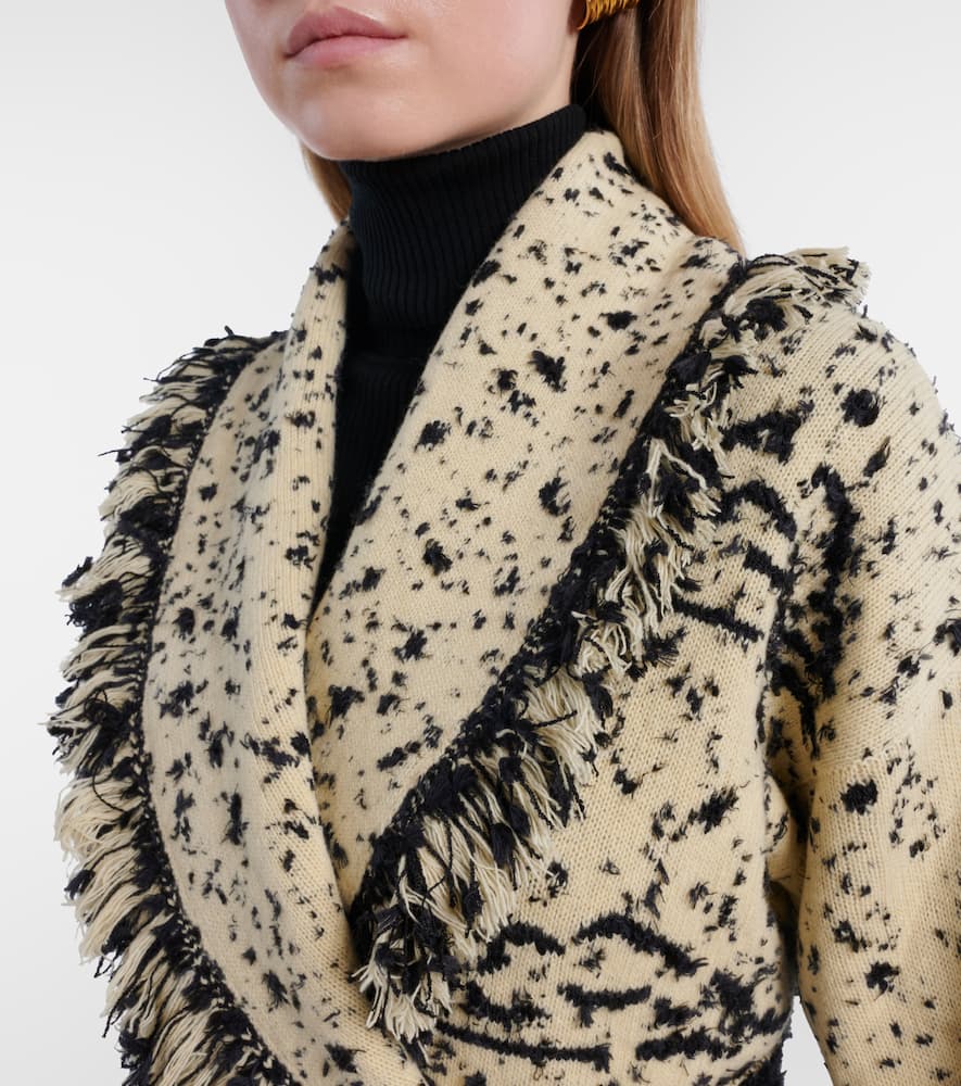 Ocean Whispers fringed wool-blend cardigan