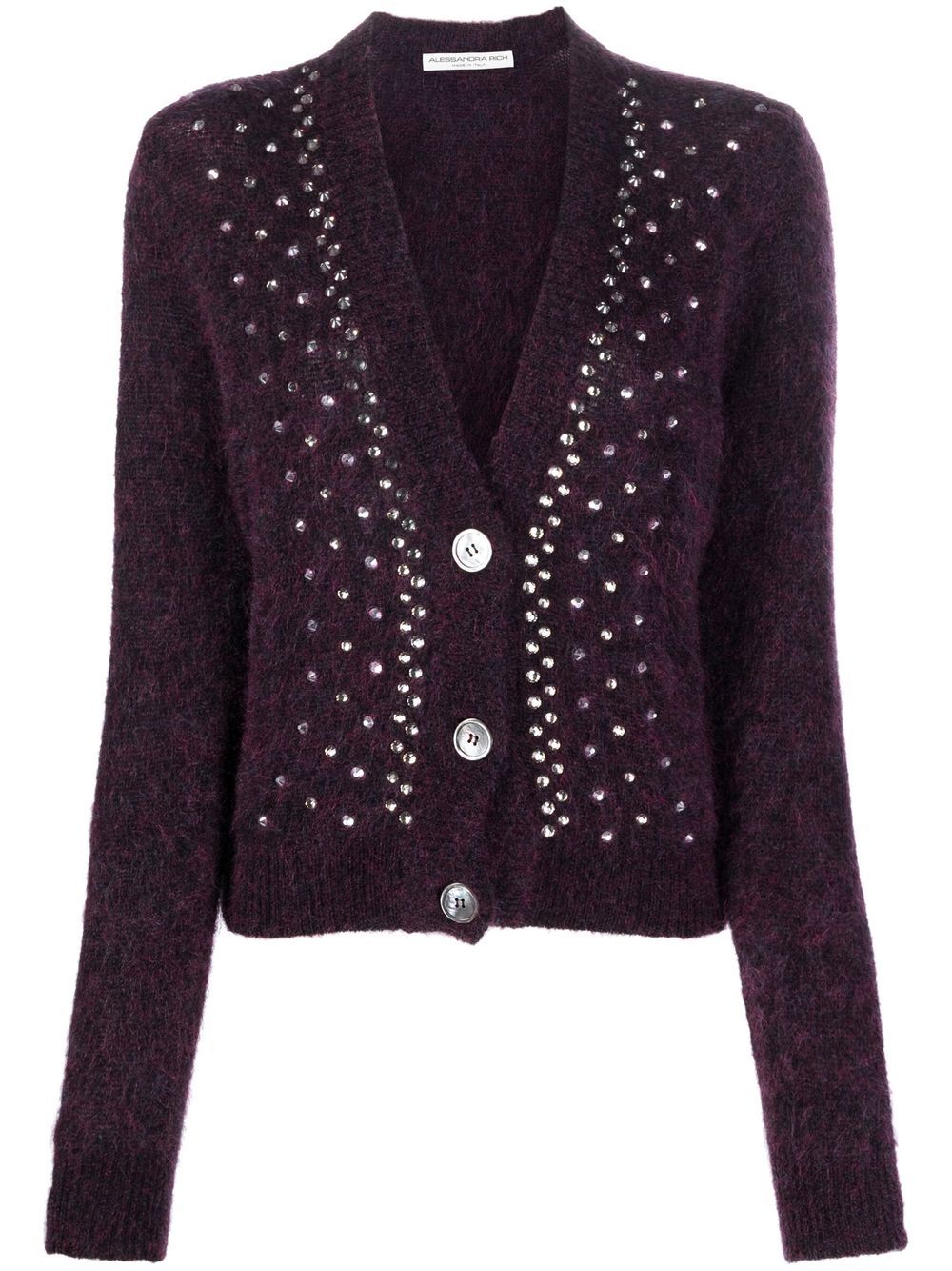Crystal-embellished cardigan - Grey