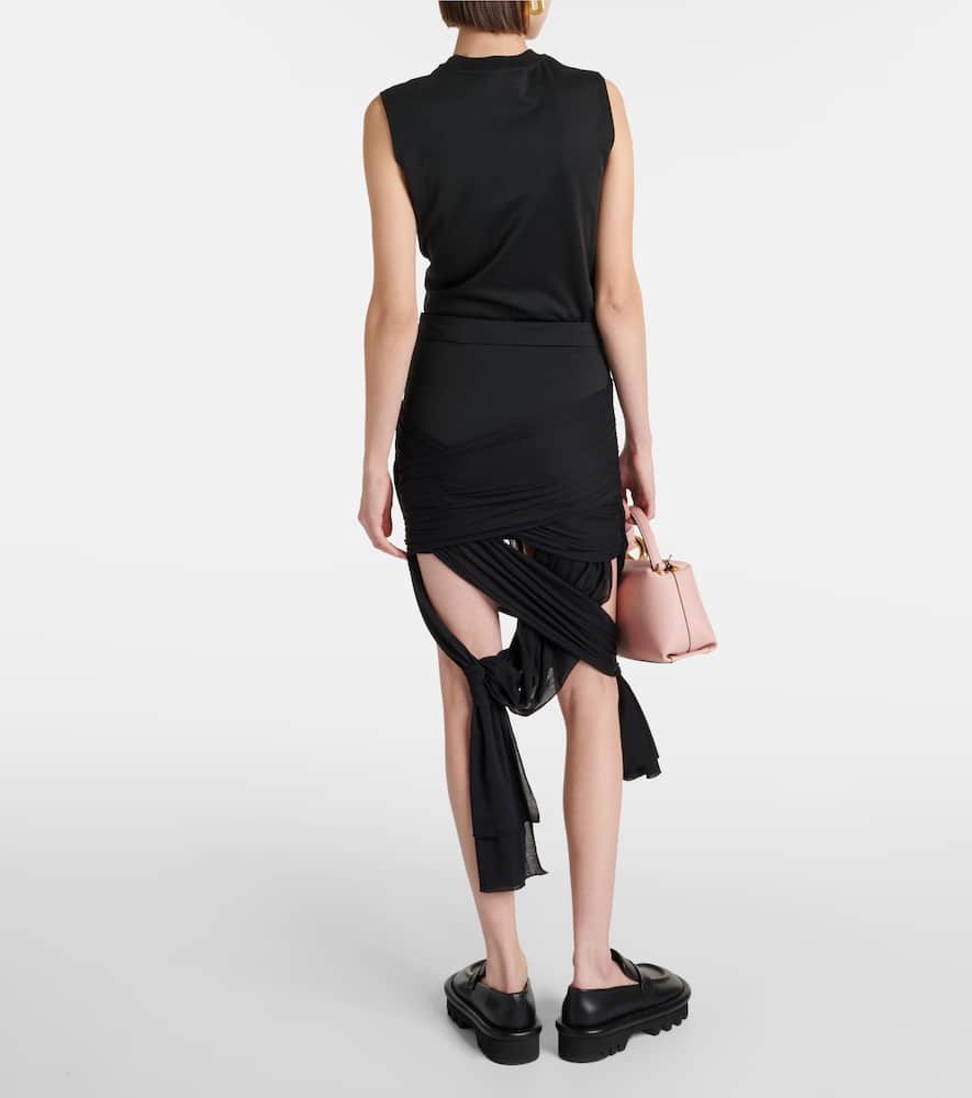 Knot-detail wrap skirt