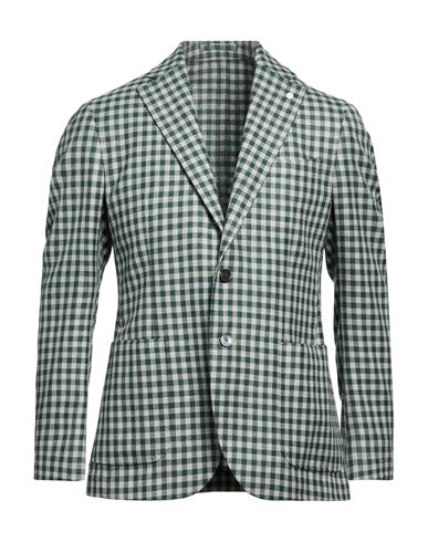 Man Blazer Green Size 40 Wool, Silk, Linen