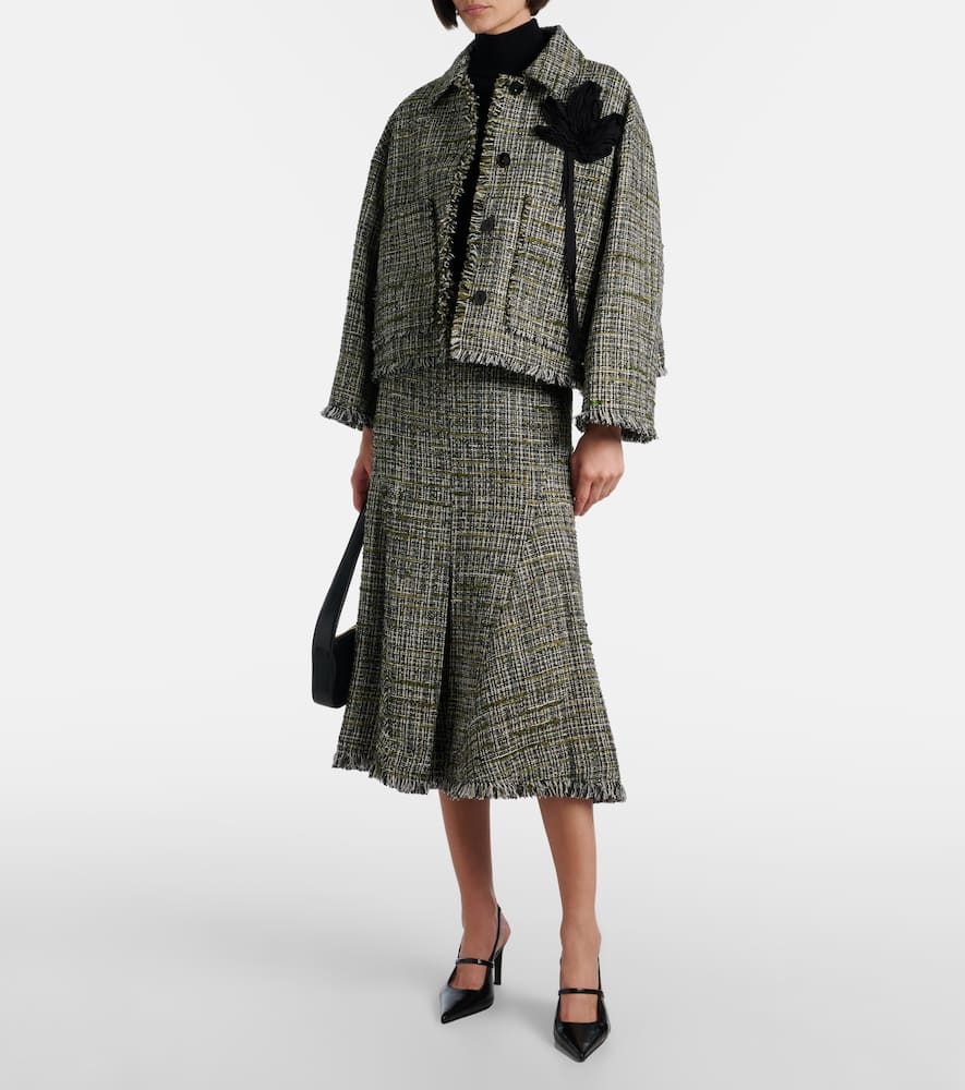 Tweed midi skirt