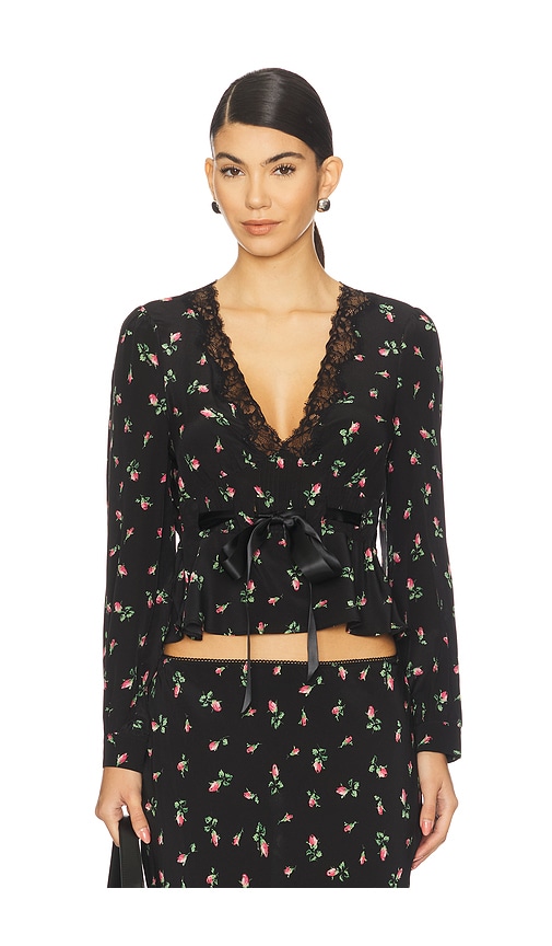 RIXO Charis Top in Black. - XXS also in L, M, S