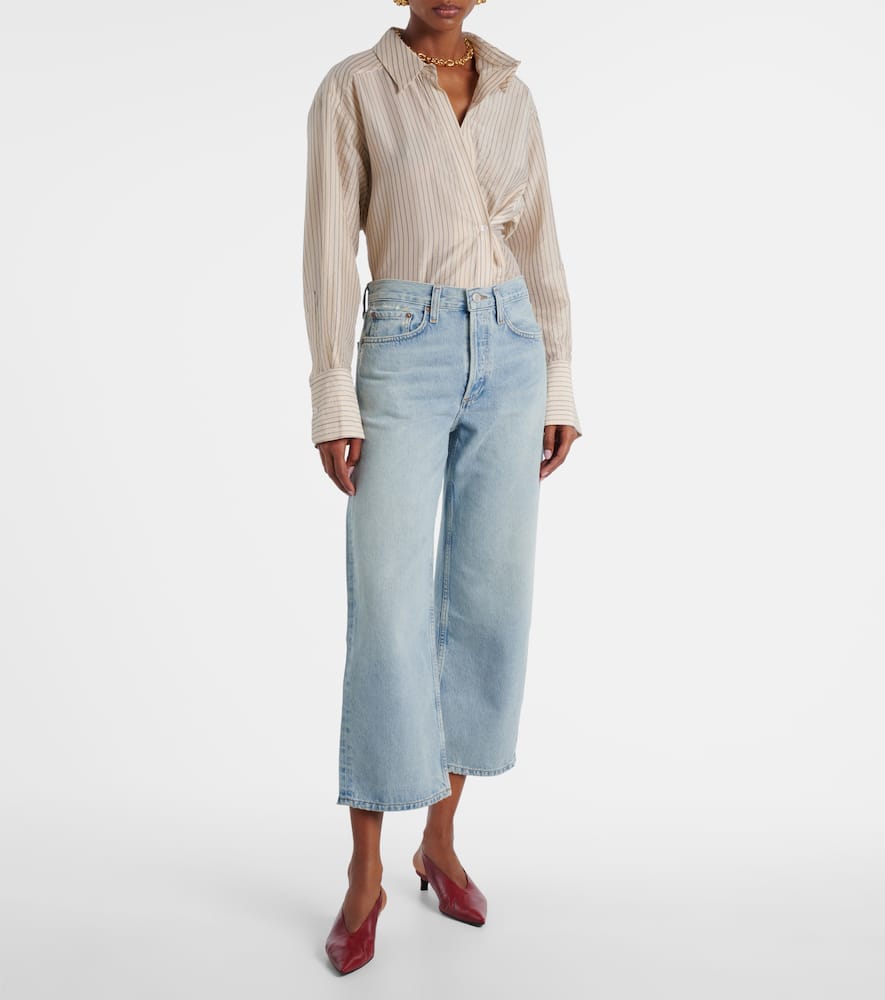 Arc mid-rise cropped wide-leg jeans