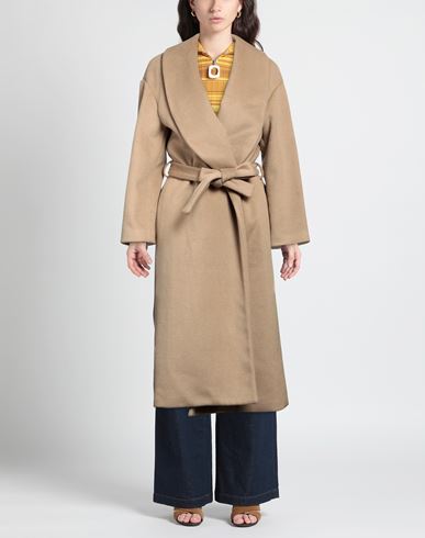 Yes London Woman Coat Beige Size 6 Polyester, Viscose