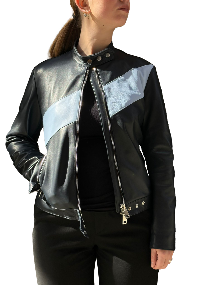 Black Leather Bomber Jacket