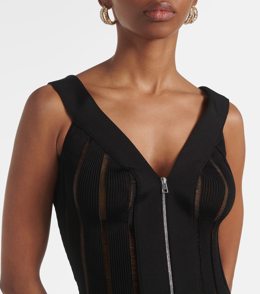 Ribbed-knit maxi dress