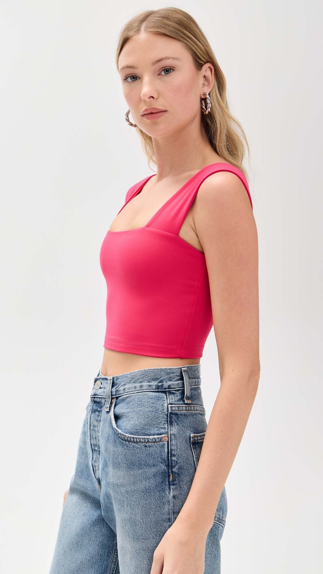 Essential Wide Strap Top Hibiscus