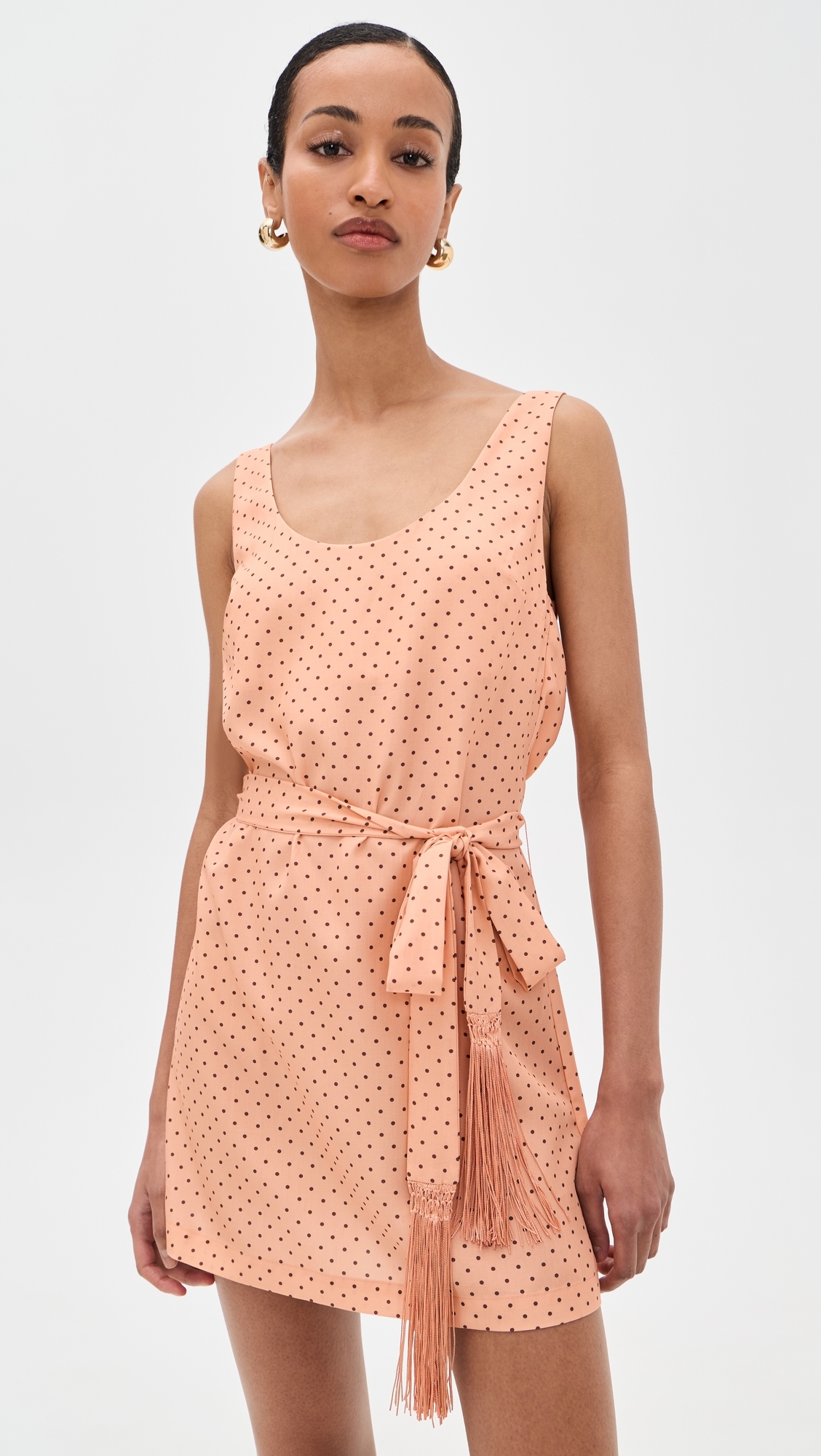 Evie Mini Dress Tangerine Polka Dot