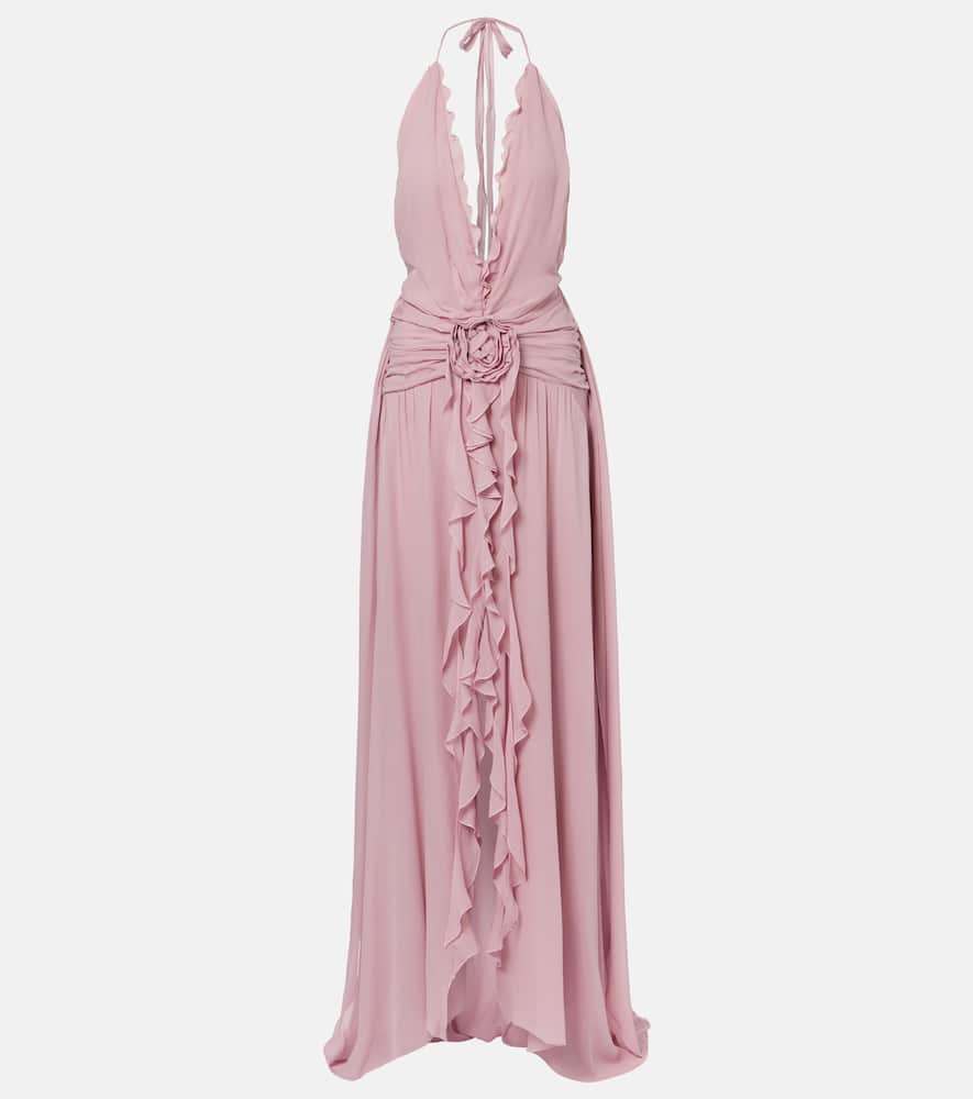 Ruffled georgette gown