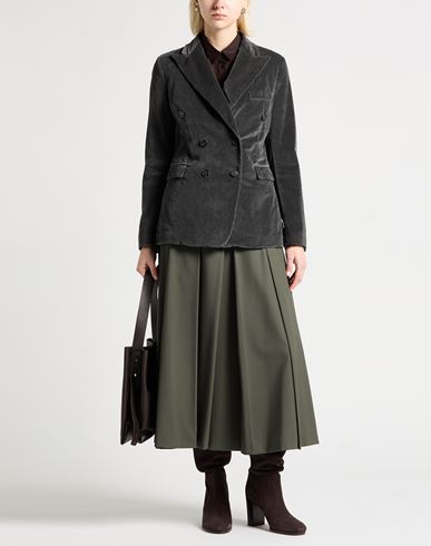 Woman Blazer Charcoal Size 10 Cotton, Viscose, Elastane
