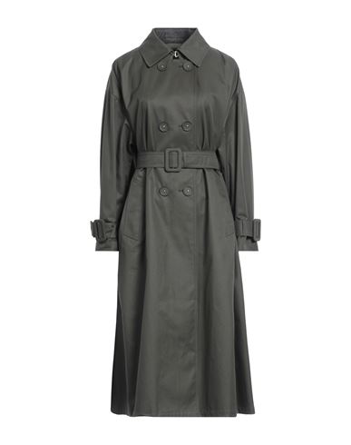 Woman Overcoat & Trench Coat Dark green Size 8 Cotton, Polyester
