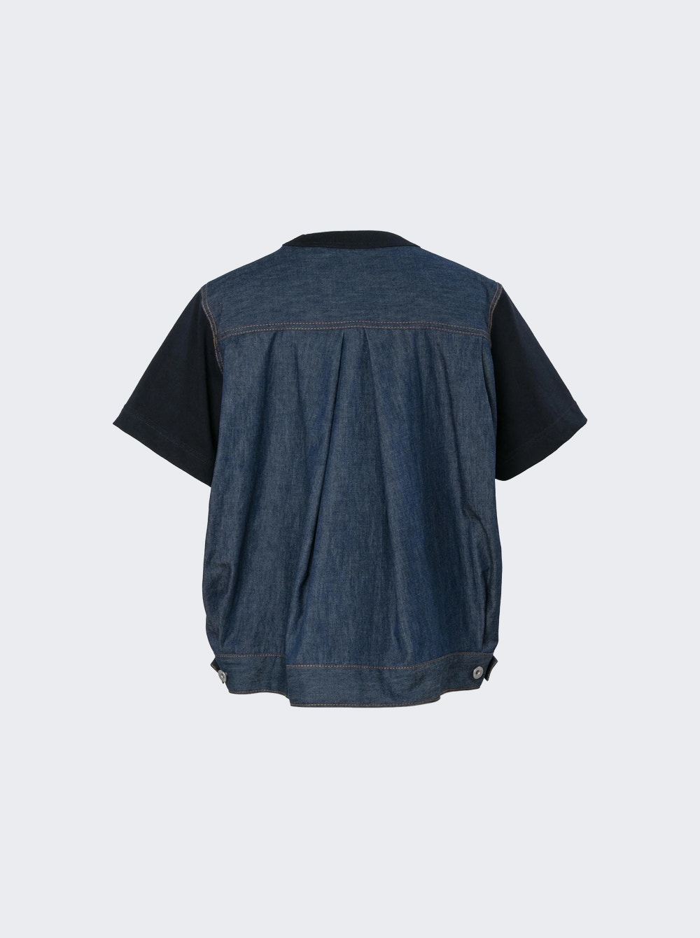 Denim X Cotton Jersey T-shirt Navy And Blue Denim