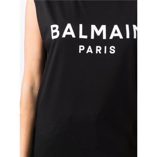 Button-embellished logo tank top - Green