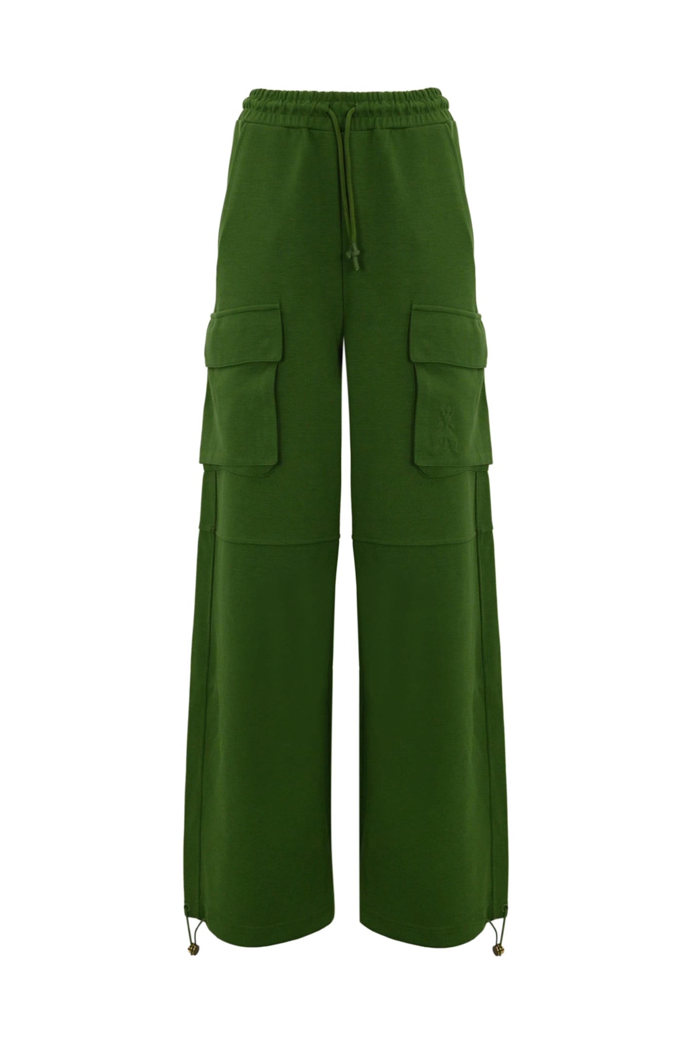 Drawstring-waist cargo track pants - Green