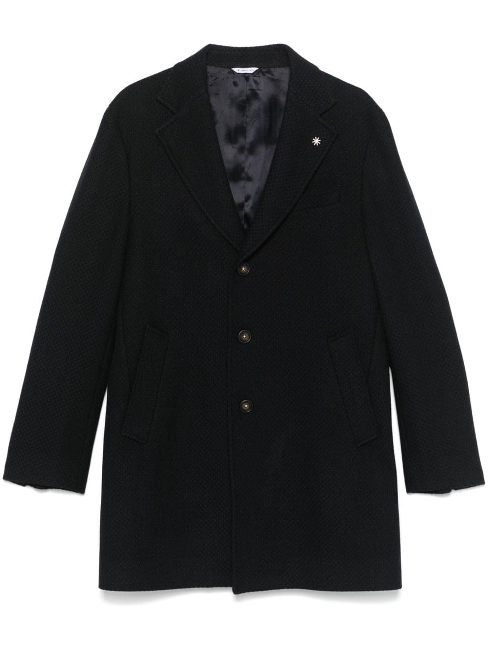 Geometric-pattern coat - Blue