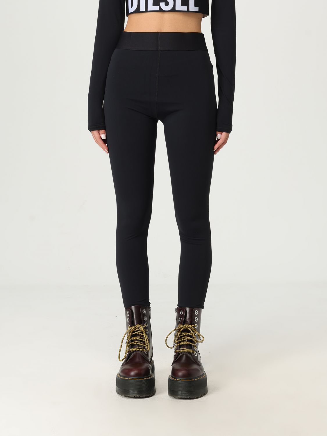 Adeline logo-waistband leggings - Black