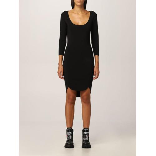 Three quarter-sleeved fitted dress - Black
