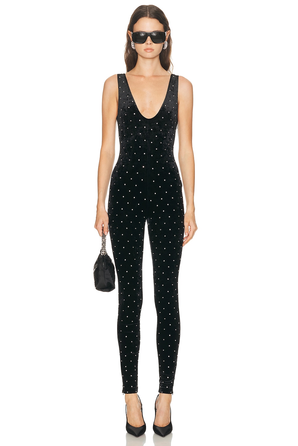 Ronny Kobo Atria Catsuit in Black. L. Also in M
