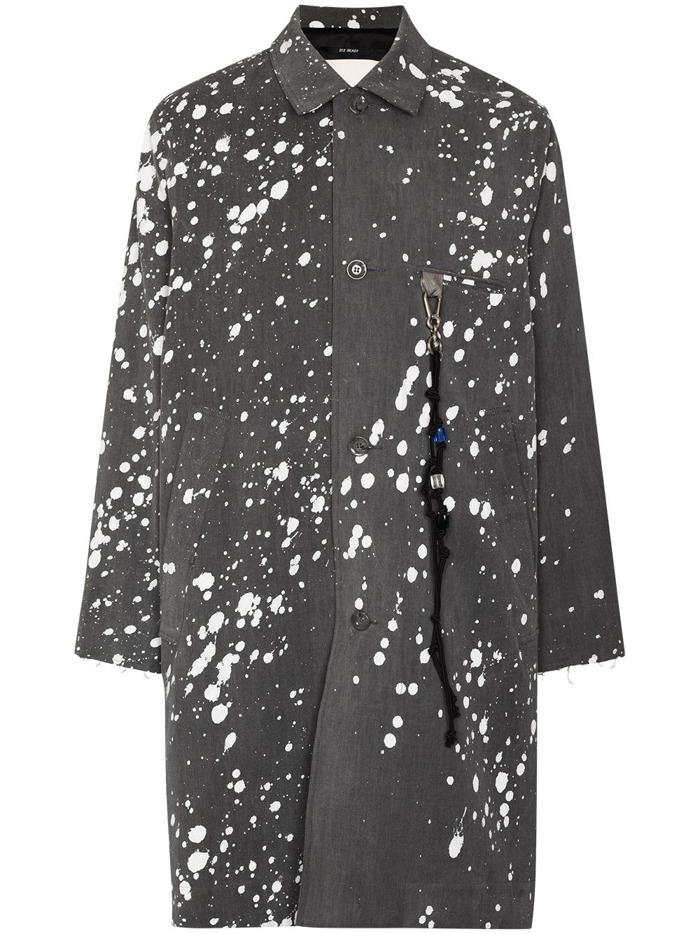Paint-splatter single-breasted jacket - Grey