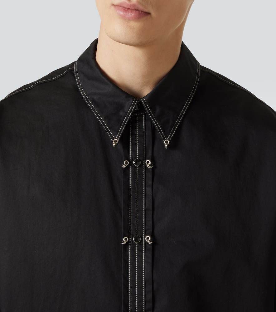 Embellished cotton satin shirt