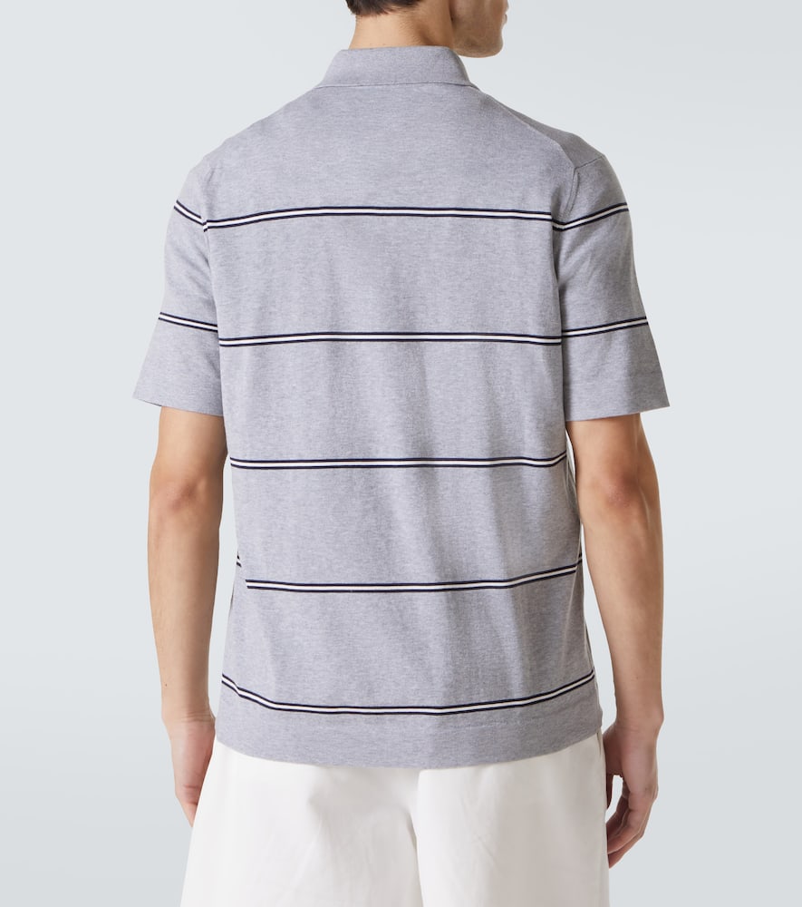 Striped cotton polo shirt