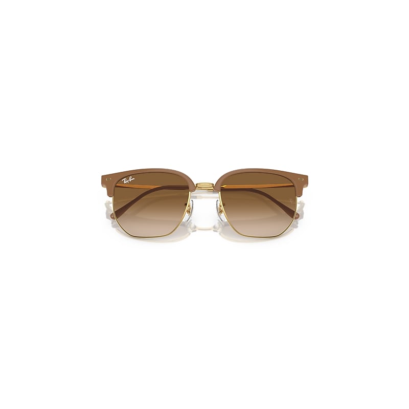 Ray-Ban New Clubmaster Sunglasses Gold Frame Brown Lense
