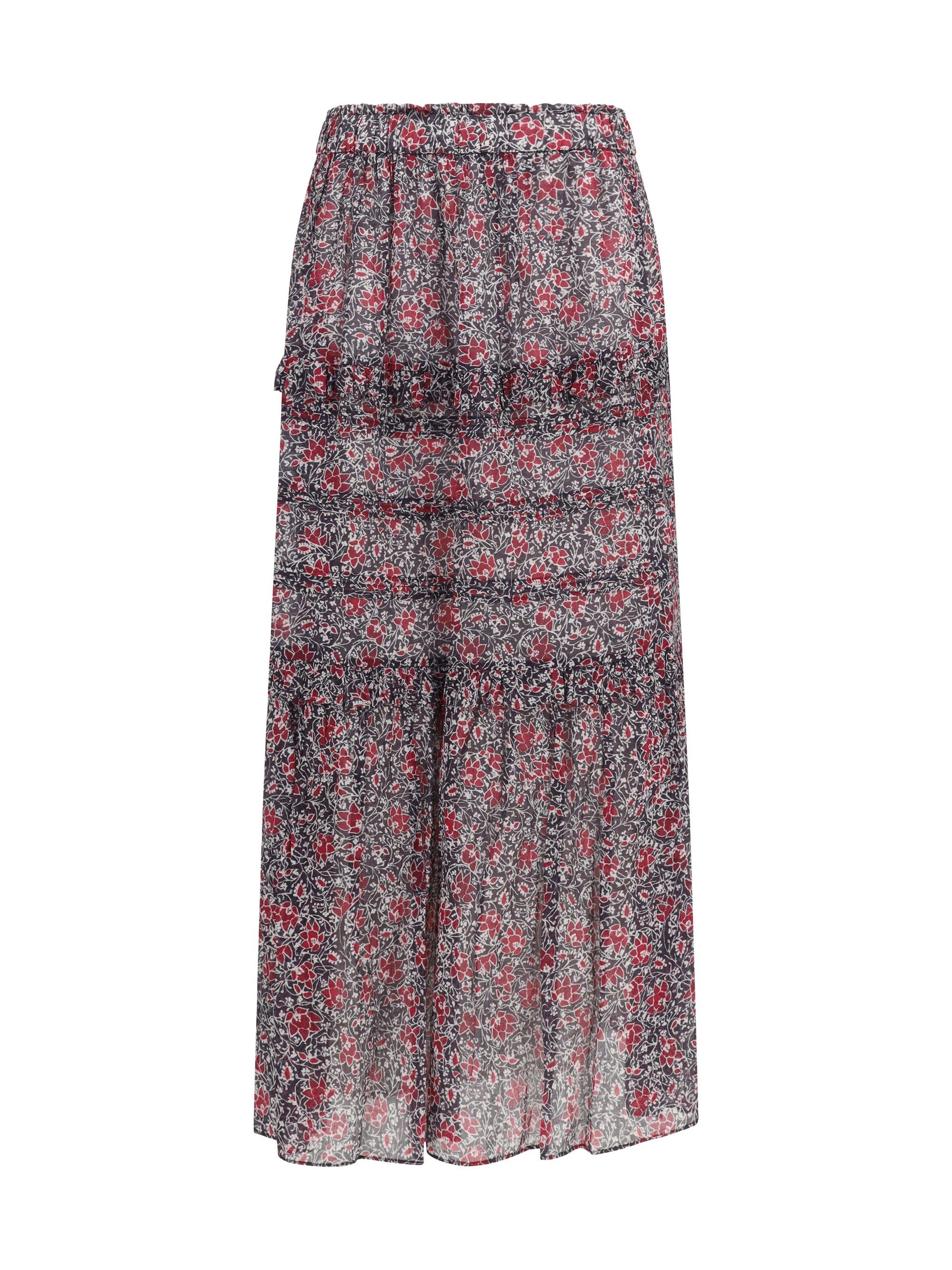 Ruffled Floral Skirt — Purple