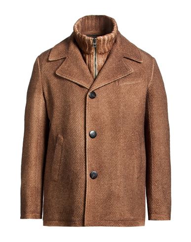 Man Coat Camel Size L Wool, Polyamide, Acetate, Polyester, Mohair wool