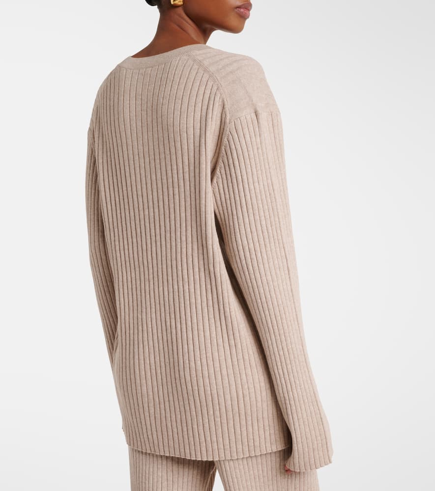 Ribbed-knit cotton and cashmere sweater