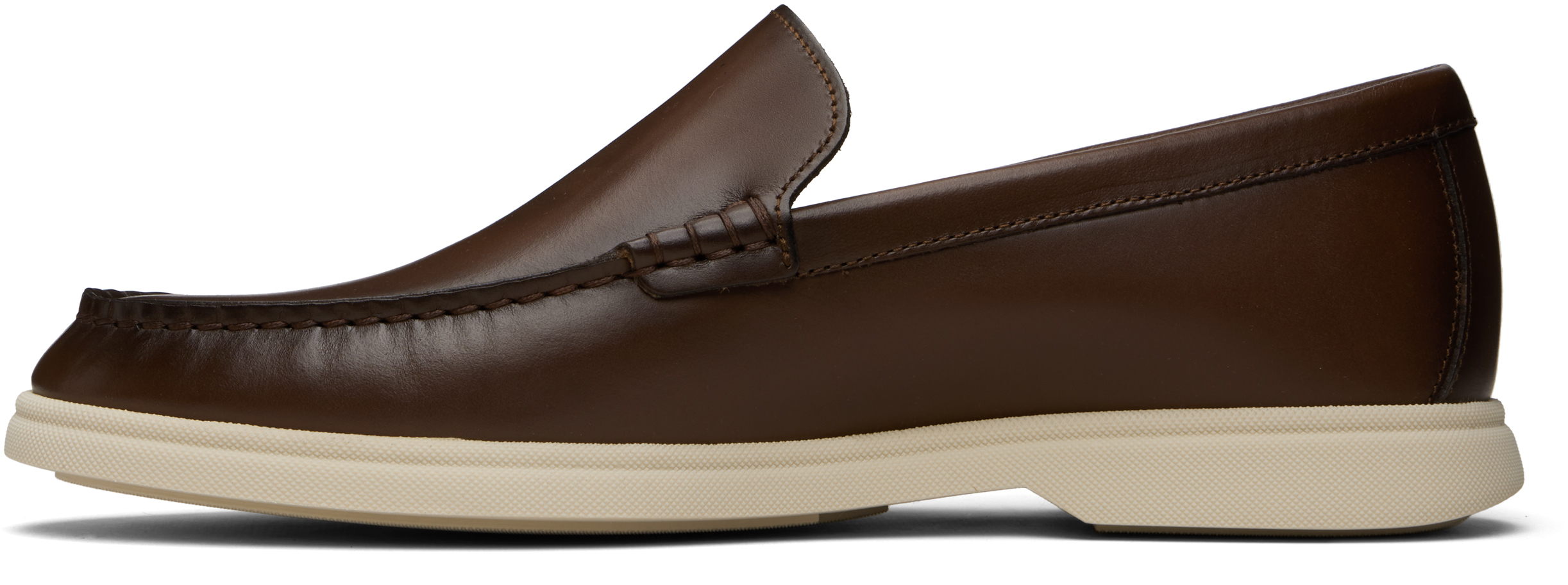 Brown Emed-Logo Leather Loafers