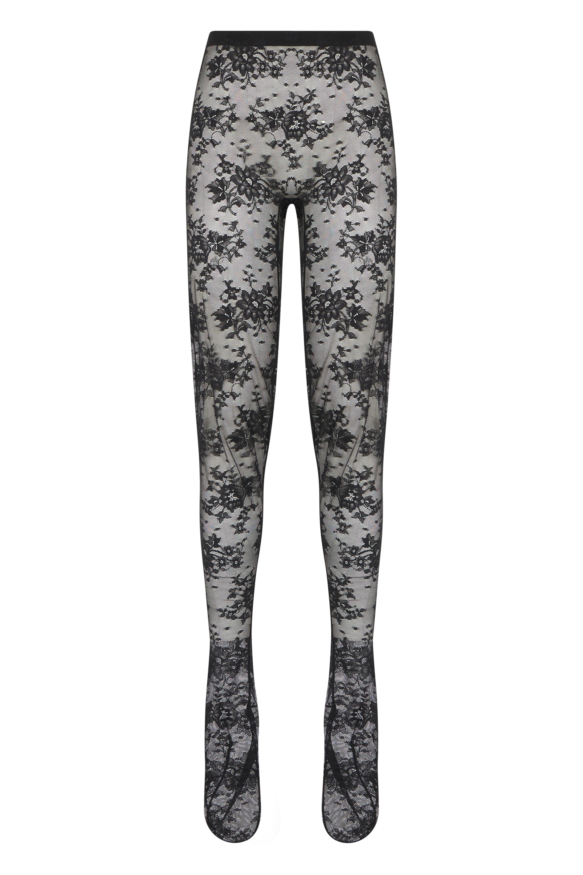 Floral Lace Leggings — Grey