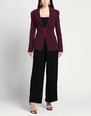 Woman Blazer Plum Size L Polyester, Elastane