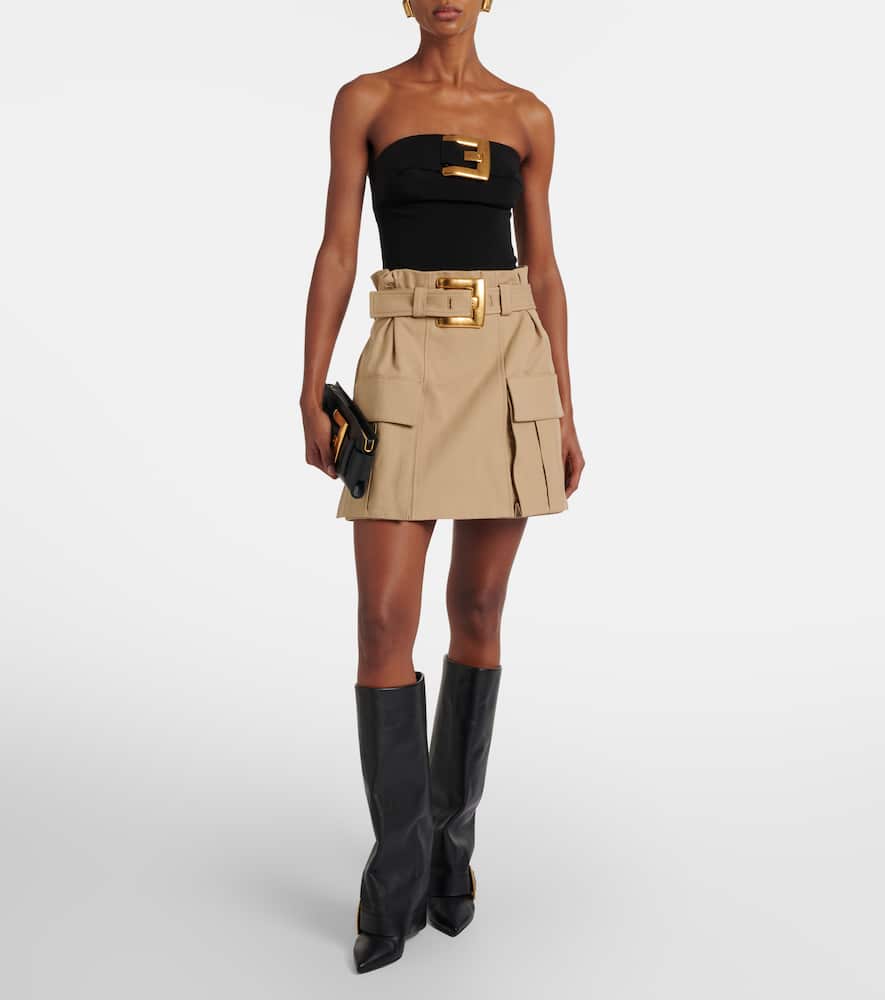 Strapless crêpe bodysuit