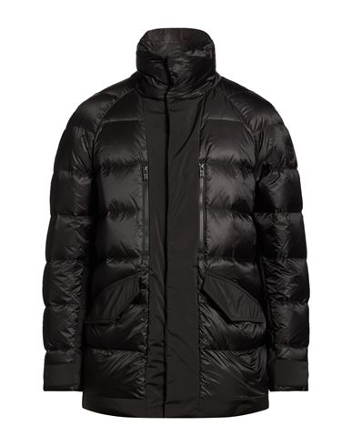 Man Puffer Black Size L Polyamide, Polyester, Elastane