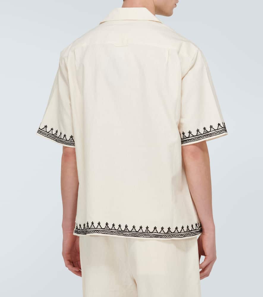 Akasha embroidered cotton-blend shirt
