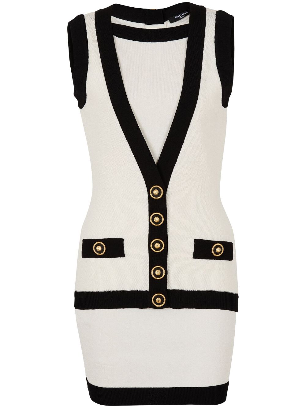 Knitted mini dress - White