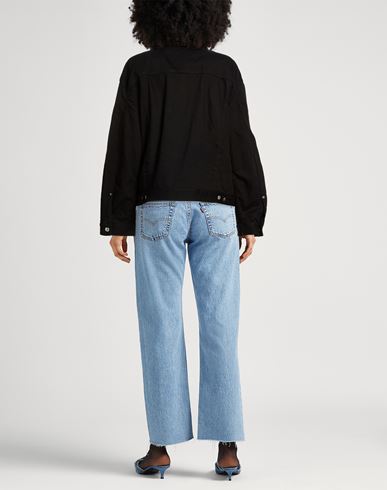 Woman Denim outerwear Black Size 4 Cotton, Elastane