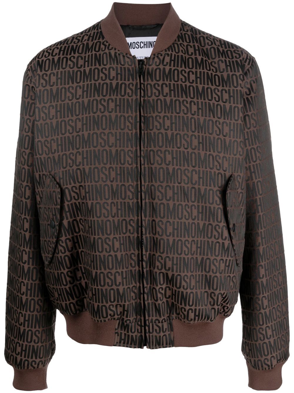 Logo-print bomber-jacket - Brown