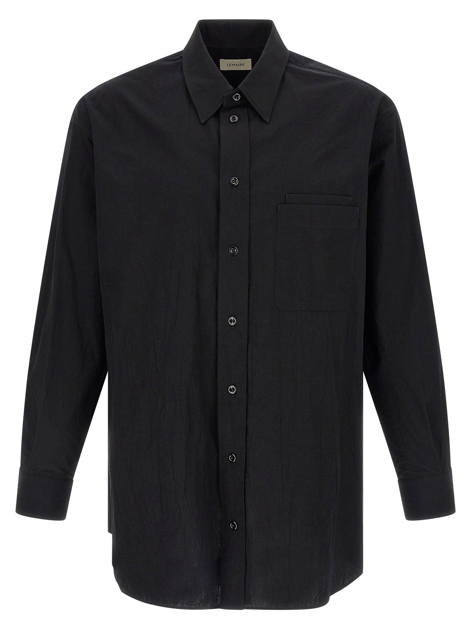 Cotton Crêpe Shirt — Black