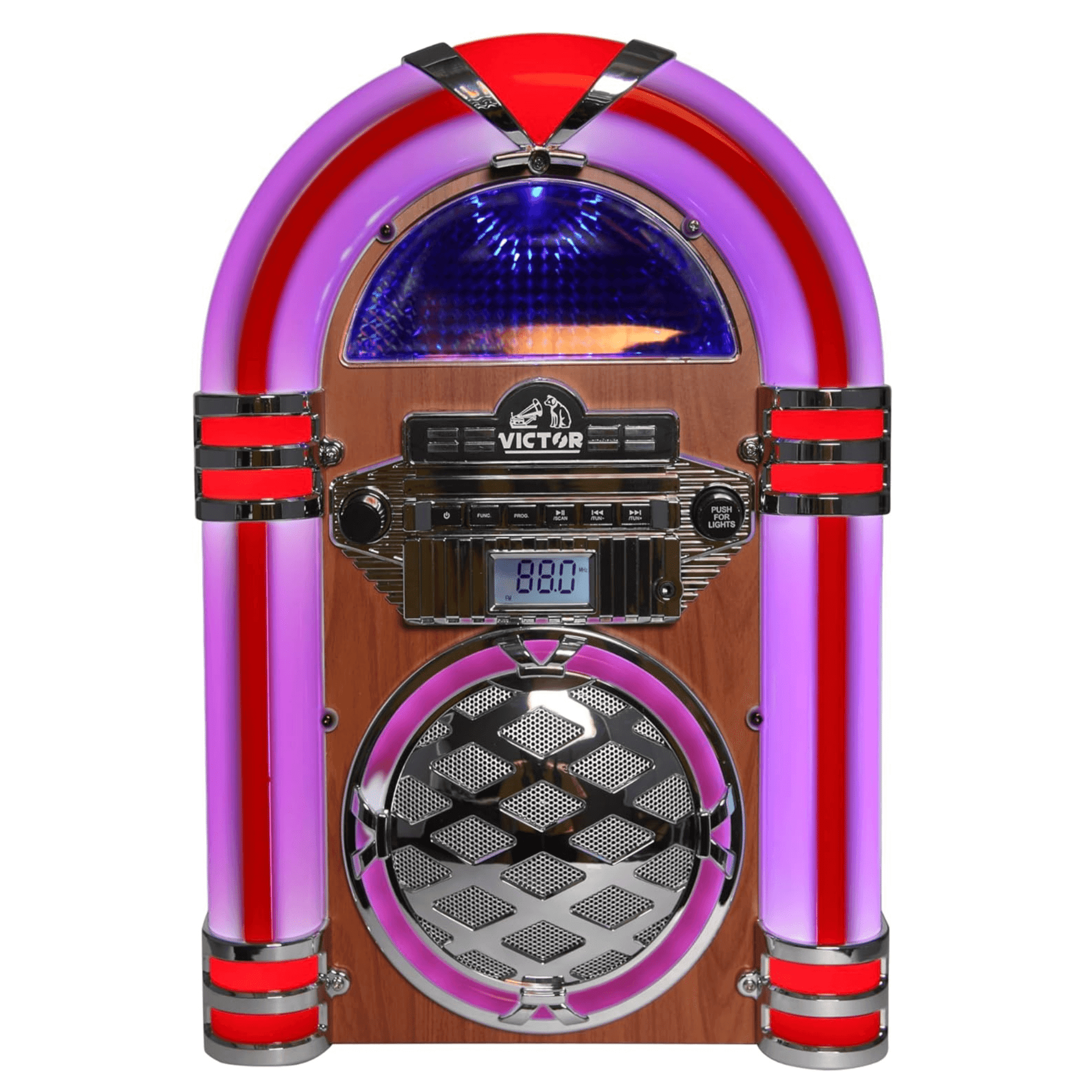 Broadway II Desktop CD Jukebox with Multi-Color LED Lighting