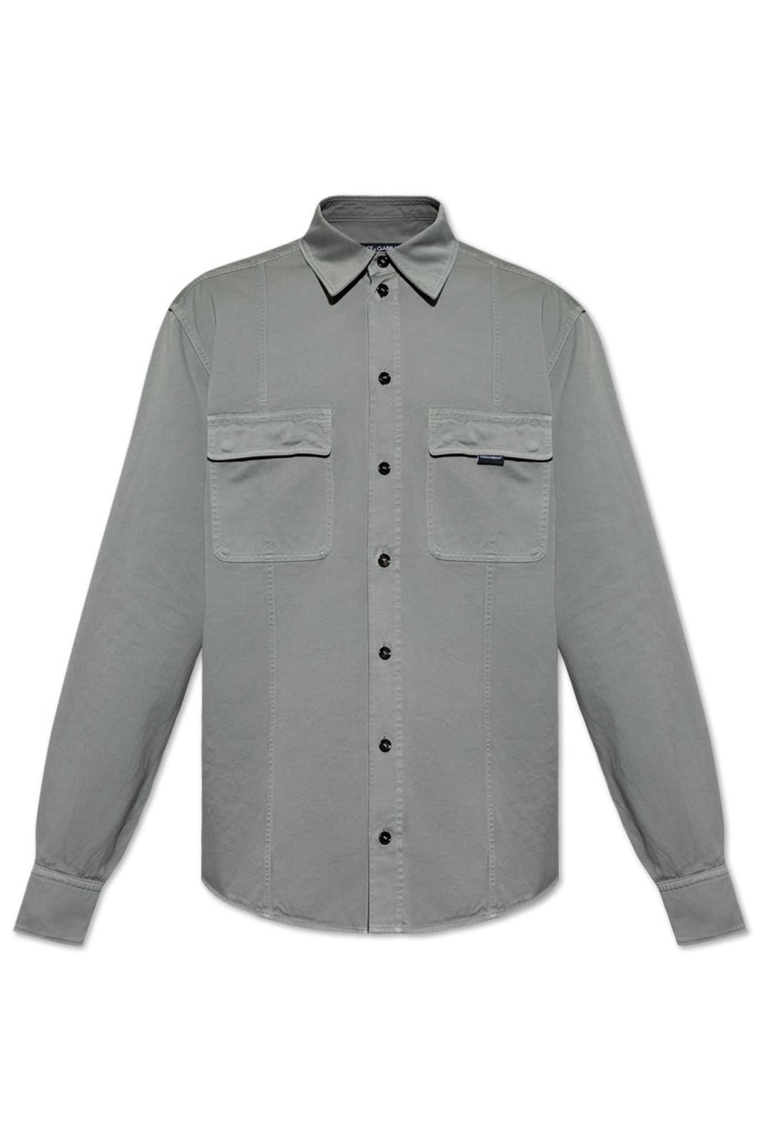 Logo Tag Curved Hem Shirt