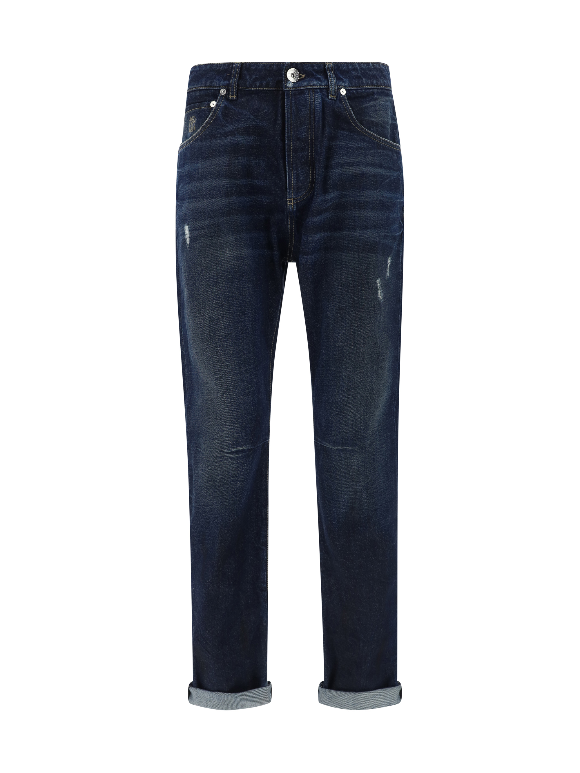 Mid-rise straight-leg jeans - Blue