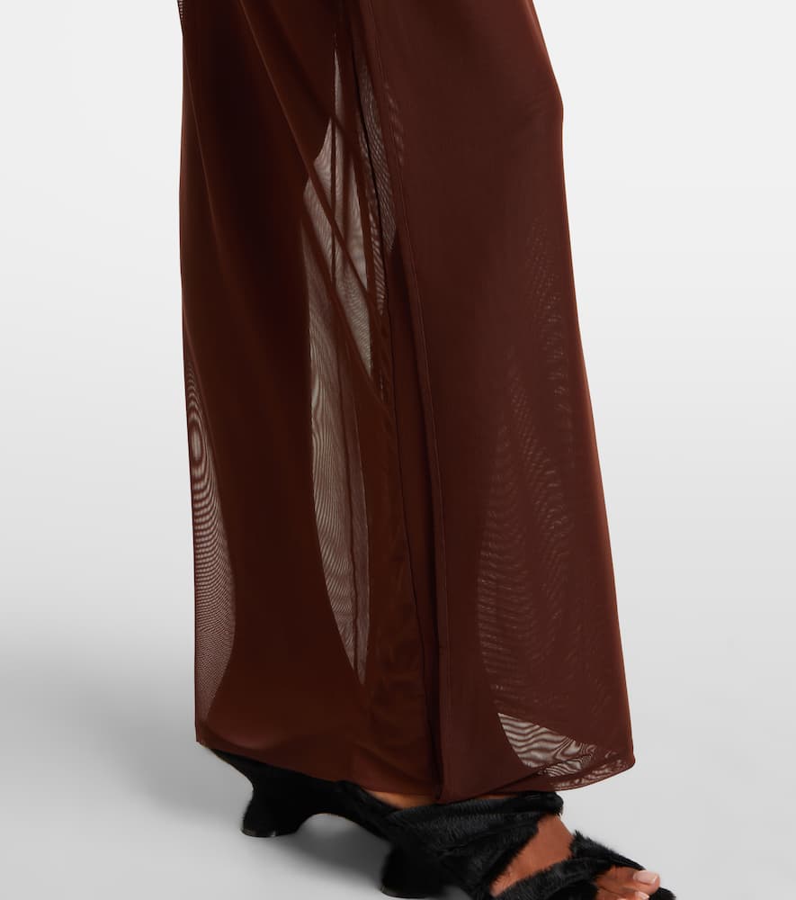 Sequined tulle maxi dress
