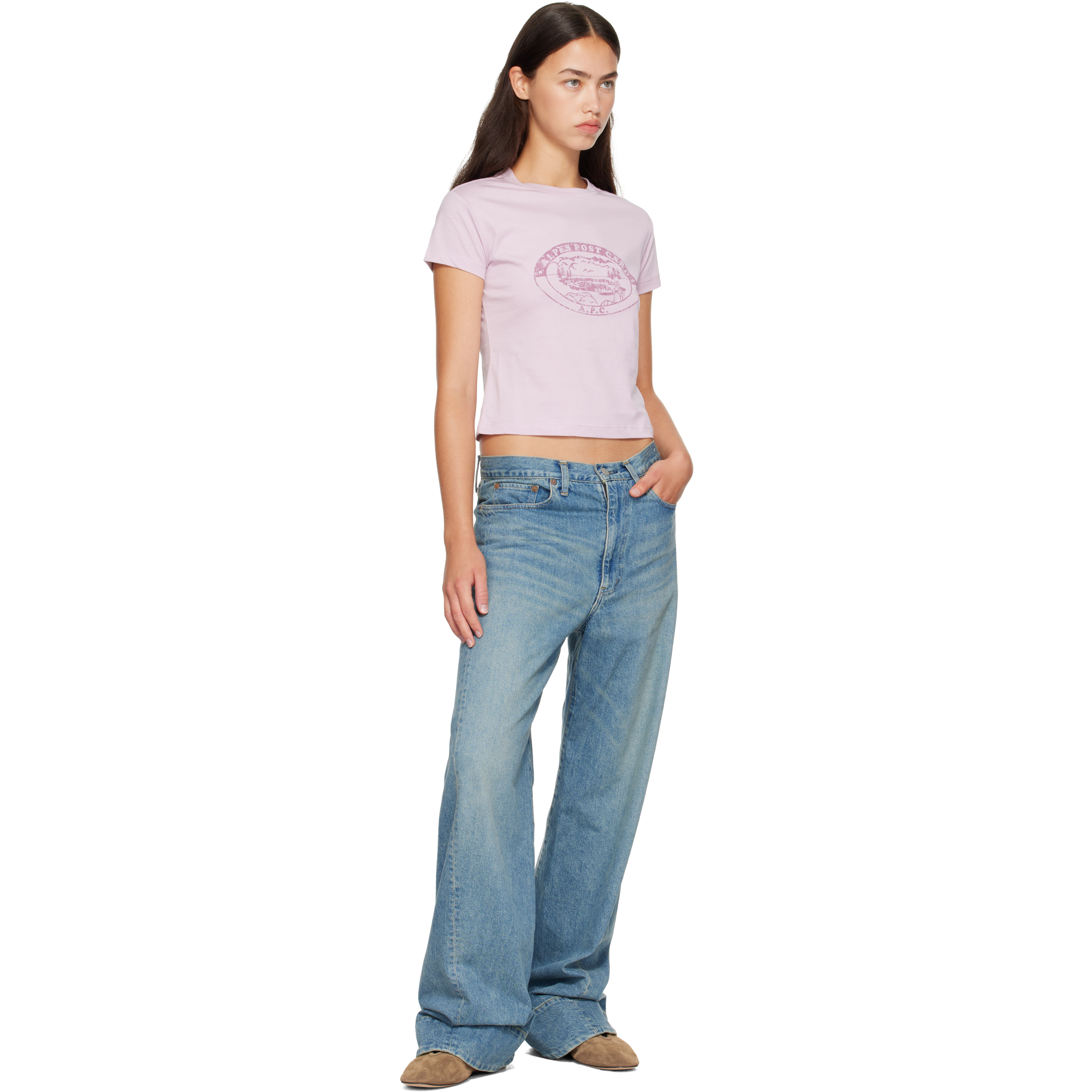 Pink Vintage Camping Logo T-shirt