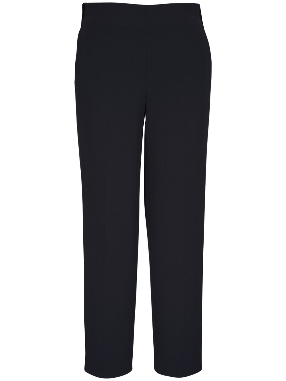 Velvet-trim cropped trousers - Black
