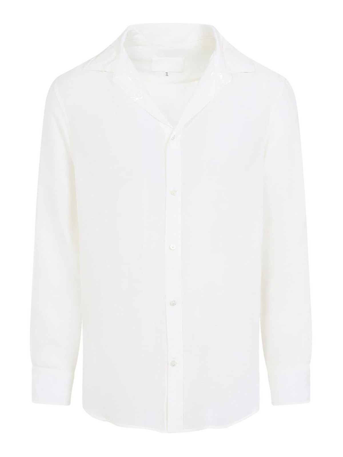 Maison Margiela - silk shirt long sleeves tape detail collar