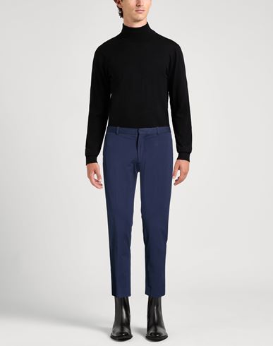 Man Pants Navy Size 38 Cotton, Elastane