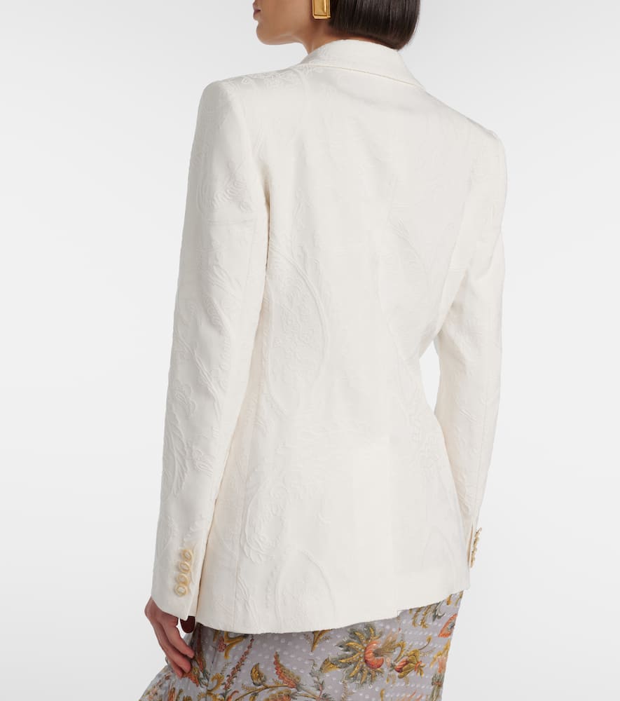 Embroidered cotton-blend blazer